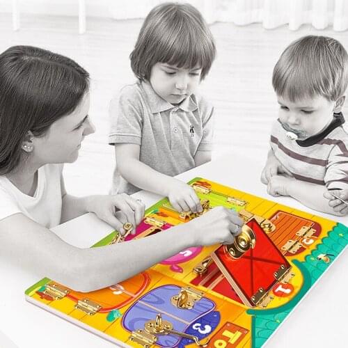 Children Learn To Unlock Busy Board Toys Montessori Unlock Game Self-Care Ability Training Preschool Children Educational Toys