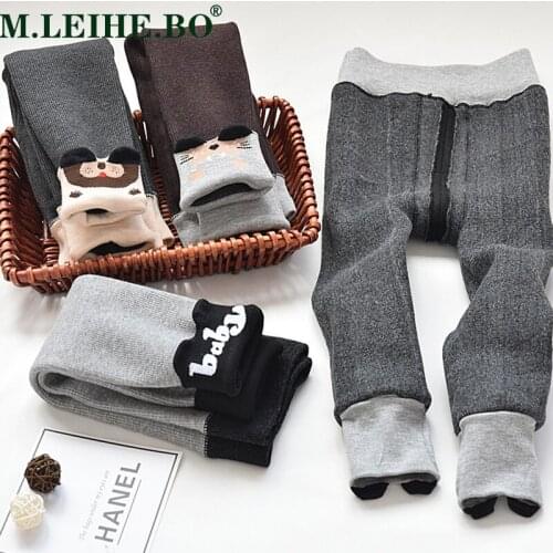 Childrens Leggings Girls Trousers Winter Outer Wear Thickening Trousers Thick Children Leggings Autumn Winter Plus Velvet 0-3Y
