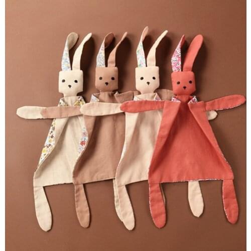 Baby Soother Appease Towel Bib Soft Animal Rabbit Doll Teether Infants Comfort Sleeping Nursing Cuddling Blanket Toys Shower Gif