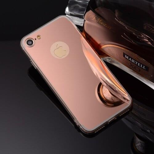 Fundas For Apple iPhone 7 Mirror Case Soft TPU Back Cover For iPhone 7 Cases Cell Phone Shell Rose Gold Accessories Celular Etui