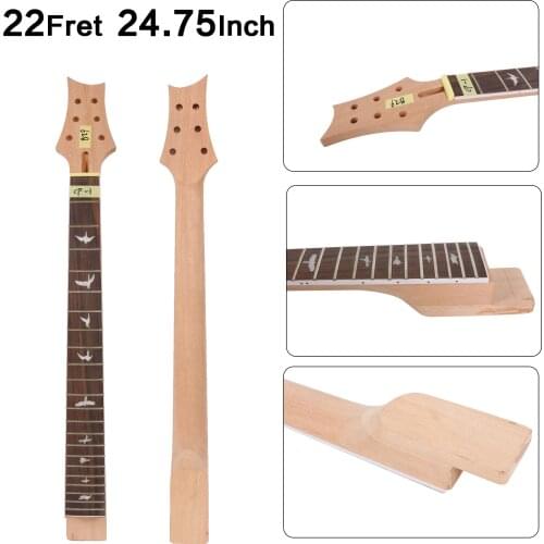 Fit Diy 22Fret 24.75in 628mm Electric Guitar Neck Mahogany+Rosewood Fingerboard Hand-made Unfinished