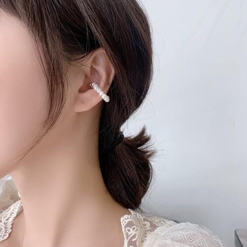 Ear Clip for Women Simple Magnet Ear Clip Freshwater Pearl Ear Bone Clip Jewelry Wholesale