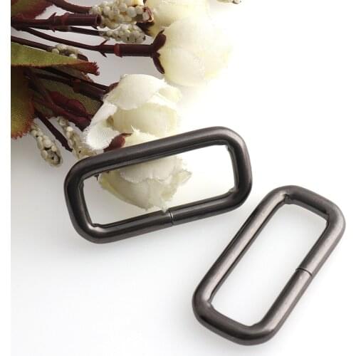 4pcs Metal Adjustable Rectangle D Ring Buckle Clasp 38mm Gun black for Handbag Leather Bag Purse Strap Belt Webbing Accessories