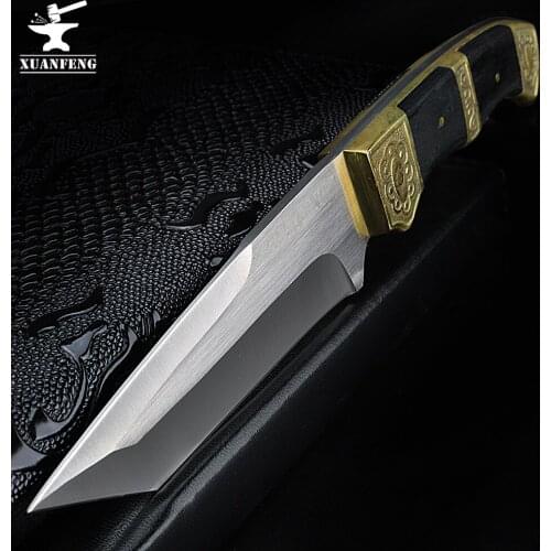 XUAN FENG High hardness field survival multi-function hunting knife outdoor tool knife self-defense tool rescue tool