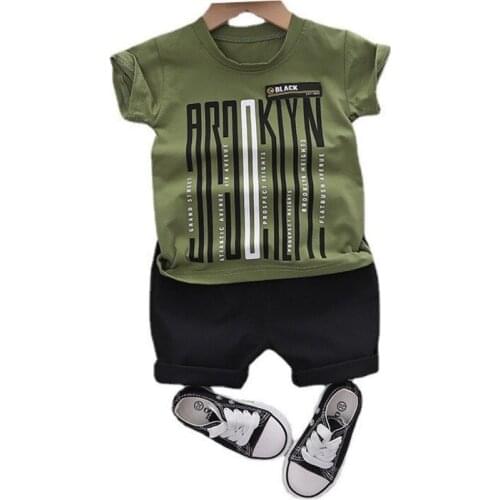 New Summer Baby Boys Clothes Suit Fashion Children Girls Letter T-Shirt Shorts 2Pcs/Sets Toddler Casual Costume Kids Tracksuits