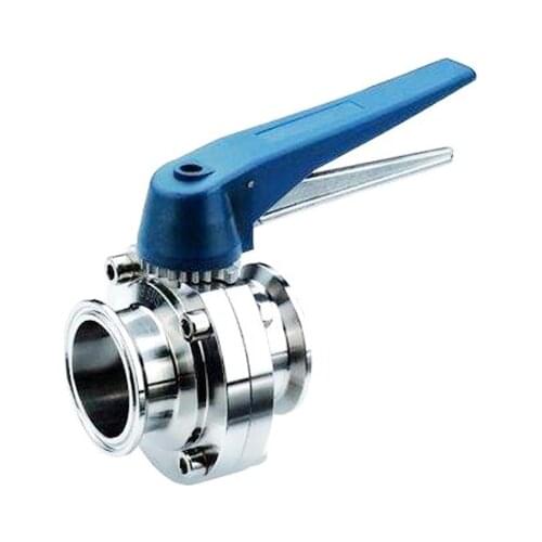 3/4" 19mm SS304 Stainless Steel Sanitary Fitting Tri Clover Clamp Butterfly Valve For Home Brewing