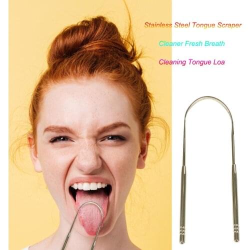 Stainless Steel Tongue Scraper Silver Imitated and Rose Gold Surface Applicator Fresh Breath Cleaning Coated with Box