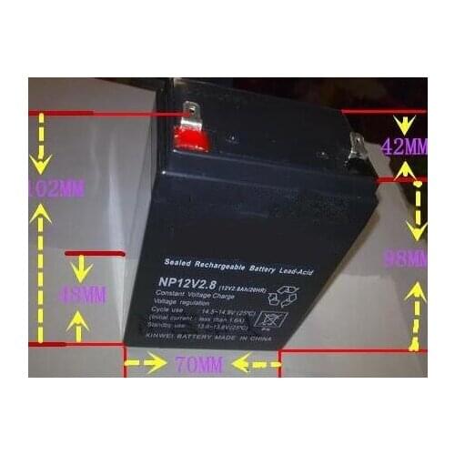 Free shipping 12V 2.8AH lead acid rechargeable battery vrla battery