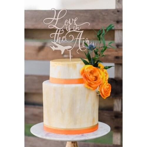 Wedding Cake Topper Travel Destination Wedding Style Cake Topper for Airplane Pilot Wedding Cake Dessert Display Cake Topper