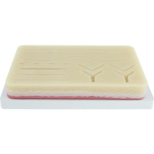 3-Layer Suture Pad (6.9x4.5") w/ 14 Precut Wounds - Large Suturing Practice Pad