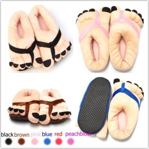 Unisex Slippers Soft Plush Big Feet Cute Cartton Lovers Couple Shoes Non-slip Soft Winter Warm House Slippers