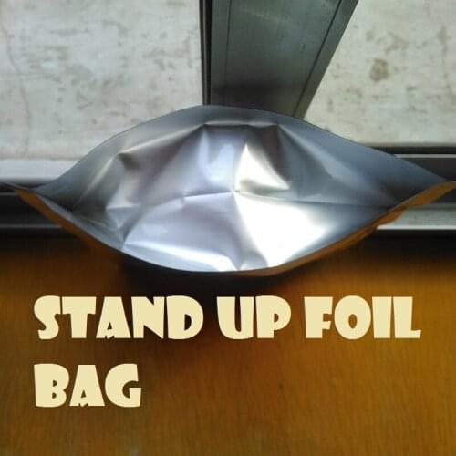 13*18+4cm thickening pure aluminum foil self supporting bag zipper bag for food bag Self-sealing stand up bag