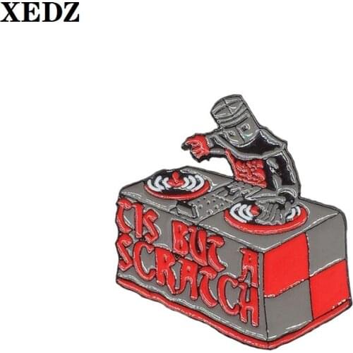 XEDZ ancient soldier armor helmet DJ enamel custom pin music equipment souvenir friend gift backpack badge jewelry lapel brooch
