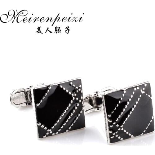 1Pair Men Cuff Links Silver Pleated Mens French Shirt Laser Engraving CuffLinks Men Wedding Groom Party Grid Fashion Cufflinks