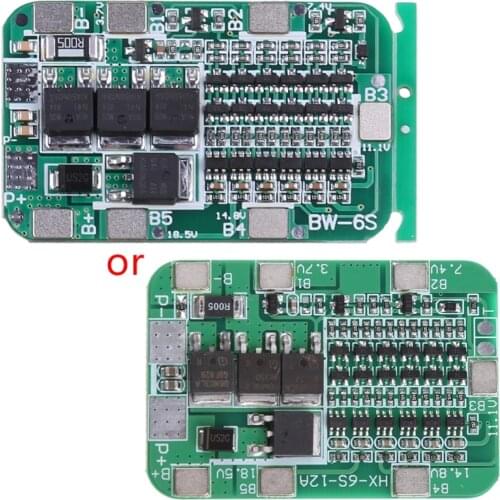6S 15A 24V BMS Protection PCB Board For 6 Packs Li-ion Lithium 18650 Battery Cells