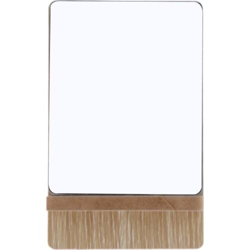 Bathroom Shaving Makeup Cosmetic Mirror Wood Assemble Travel Compact Mirror