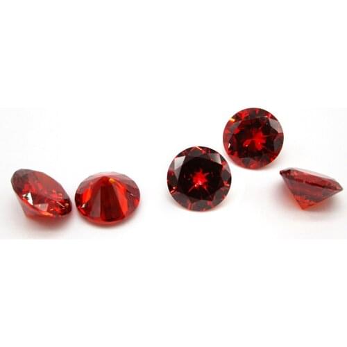 200pcs 5A+ Cubic Zirconia Garnet Round Shaped Machine Cut Synthetic Loose Gemstone 1mm-3mm Pick Size
