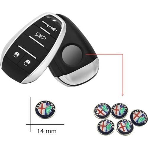 5/10pcs 14mm Car Key Emblem Sticker Metal Logo Accessories For Alfa Romeo 159 Giulietta 147 Mito Giulia 156 GT Stelvio 4C 8C