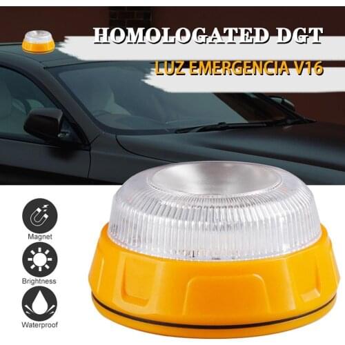 Car DGT Emergency Light V16 Approved Help Flash Road Flares Magnetic Headlights Safety Warning Light Traffic Sign Car Accessorie