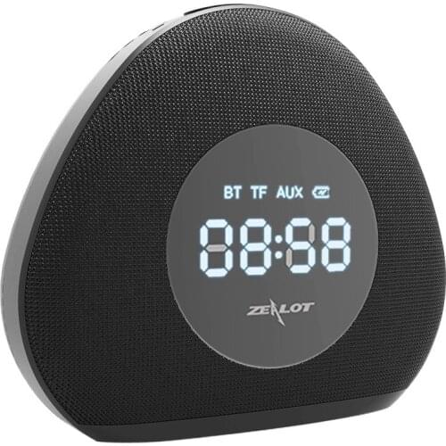 4000mAh Bass Speaker Bluetooth Alarm Clock Bedside Stereo Subwoofer Portable Audio FM 3D Surround Wireless Outdoor Loudspeaker