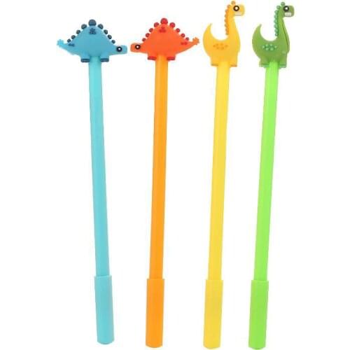 Free DHL 4 Colors Cute Cartoon Dinosaur Gel Pen Student Writing Signature Pens 2019 Creative Stationery School Office Supplies M