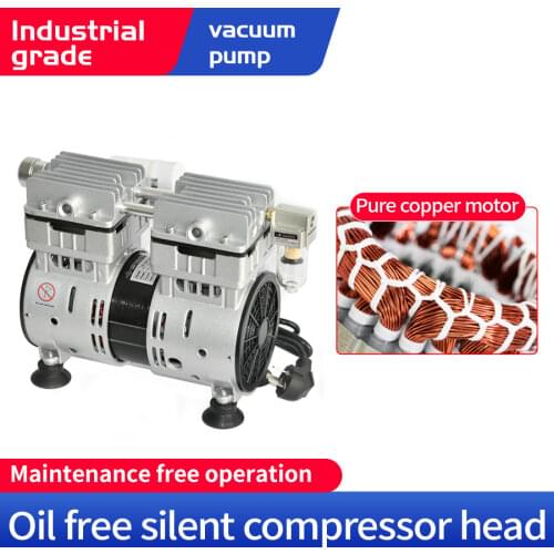 Oil free silent compressor head vacuum pump accessories 260W air compressor pump head copper motor