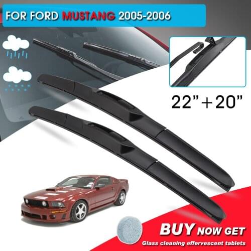 BROSHOO Car Front Window Windshield Wipers Blade For Ford Mustang 22"+20" LHD&RHD Car Model Year 2005-2006 Auto Accessories
