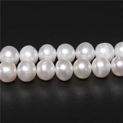 10-11mm Natural AA Grade Freshwater Pearl Beads Big Near Round Pearl Beads For DIY Bracelet Necklace Jewelry Making 14" Strand