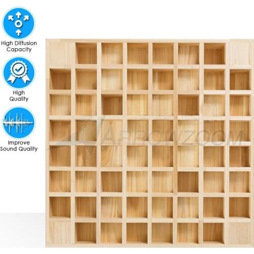 Arrowzoom Pro 64 Grid Wooden Sound Diffuser Acoustic Noise Diffusor Panel Audio Absorption Treatment Wall Decoration KK1202