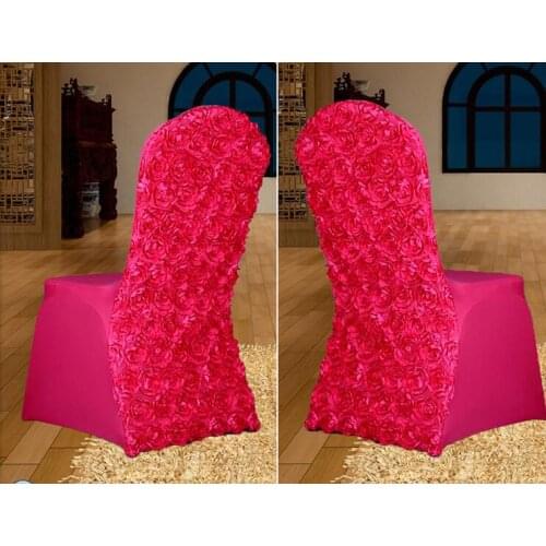 Rosette Stretch Polyester Spandex Wedding Party Chair Covers for Weddings Banquet Hotel Decoration Decor