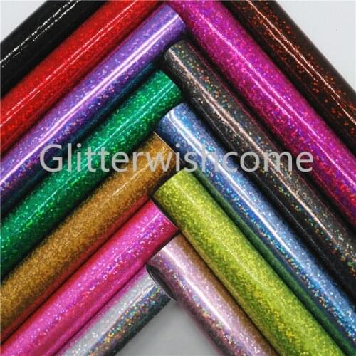 Glitterwishcome 21X29CM A4 Smooth Glitter Fabric Leather Sheets, Faux Leather Fabric, Synthetic Leather for Bows, GM3210A