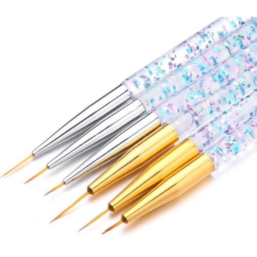Hot! 3PCS Acrylic French Stripe Nail Art Liner Brush Set 3D Tips Manicure Ultra-thin Line Drawing Pen UV Gel Painting Brushes