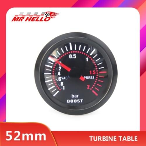 52mm CarTurbo boost gauge Meter warning function Automotive instrument Turbio pressure turbine gauge