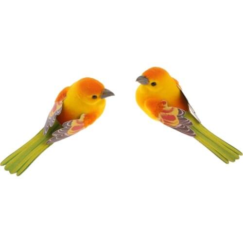 Set of 2 Decorative Artificial Foam Mini Birds Home DIY Crafts Wedding Decor