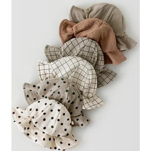 Summer Kids Bucket Hat Outdoor Sun Hats for Boys Girls Beach Cap Intant Toddler Sunbonnet Short Brim Fisherman Beanie 0-2Years