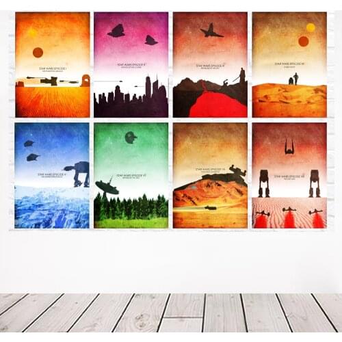 Disney Minimalist Wall Art Poster And Print Star Wars Force Awakens Canvas Painting Abstract Picture Living Room Home Decoration