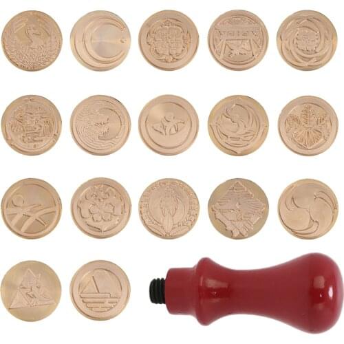 Retro Wax Stamp Sealing Custom Stamp Sword Cartoon Series Wood Wax Seal Stamp Set Replace Copper Head Sealing Tools Post Decor