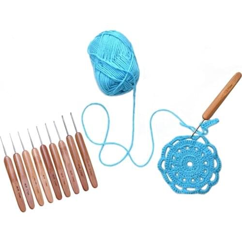 8pcs/Set 0.5mm-2.75mm Bamboo Knitting Needles Set Small Lace Knitting Hooks Set DIY Crochet Hooks Needles For Yarn Handle