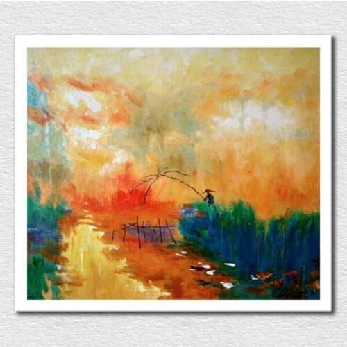 Wholesale and retail Canvas prints from modern impression landscape painting show as Abstract art for Room wall free shipping