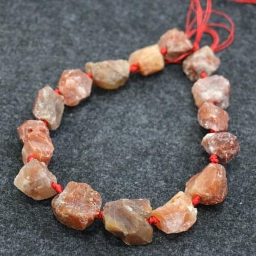 15.5 Red Druzy Rough Nugget Beads Necklace, 12-18x14-20mm Gems Stone Large Size Rock Raw Crystal Quartz Women Beads, Necklace