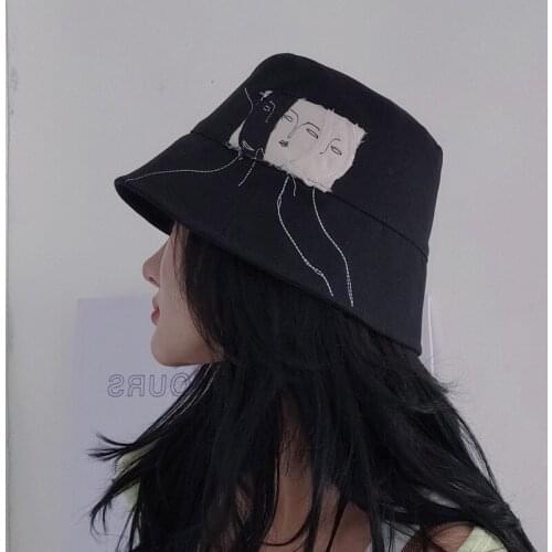 New Cotton Bucket Hat for Women Picasso Style Designer Painter Artist Hats Stylish Female Daily Caps Fashion Fishermans Cap