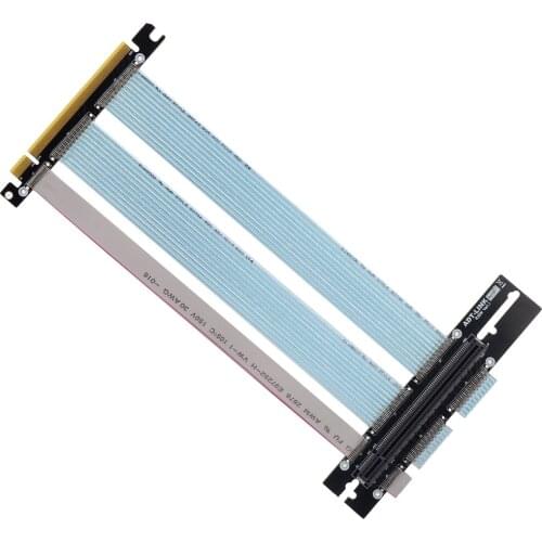 PCIE 4.0/3.0 16x Extreme Shielded High Speed Riser Port Extension Cable PCI-E Card X16 90 Degree Socket for ATX Case