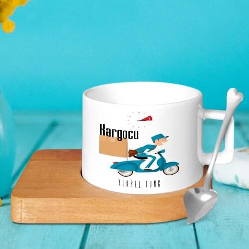 Personalized Professional Kargocu Wood Altlıklı Ceramic Cup