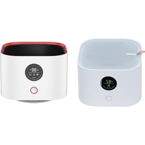 Portable Air Purifier Electronic Filter Car Office Low Noise USB Rechargeable Desktop Air Cleaner for Allergies Pets Dander Dust
