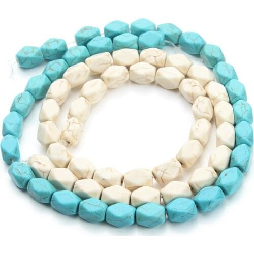 Approx.32pcs/pack 8*12mm Irregular Loose Charm Spacer Seed beads Blue White Created Beads Precious Stone F1270