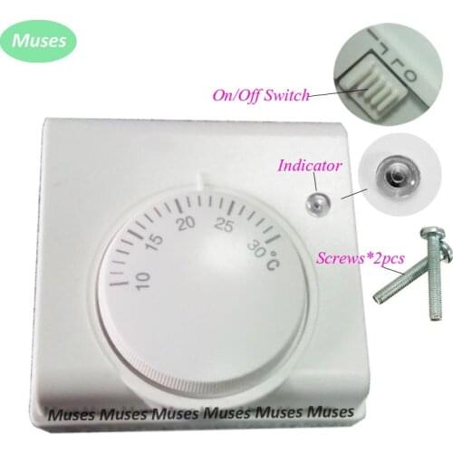 Floor Heating System Temperature Controller central Air-condition Room Mechanical thermostat with LED inditator on/off switch