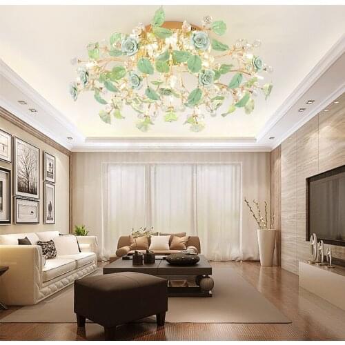 Nordic led Living Room Lights Dining Room Crystal Ceiling Lamp Simple Modern Light Luxury American Bedroom Crystal Ceiling Light