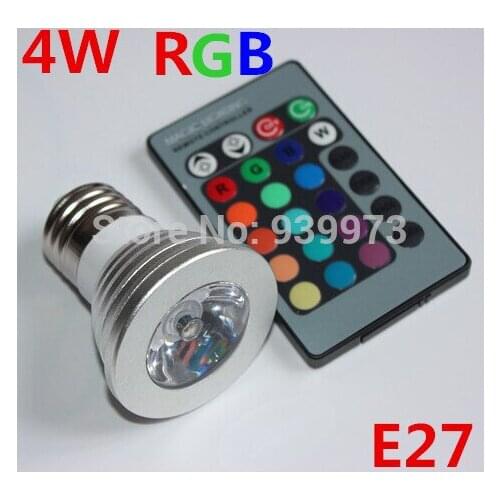 10pcs/lot 3/4W E27 RGB LED Bulb 16 Color Change Lamp spotlight 110 220 230V for Home Party decoration with IR Remote