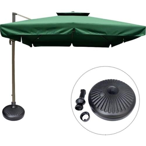W3JE Multipurpose Garden Yard Umbrella Base Stand Round Plastic Patio Umbrella Holder for Outdoor Lawn Garden High Weight Cap