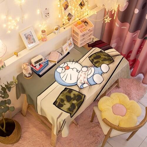 Japanese Anime Doraemon Tablecloth Decorative Dining Coffee Bedroom Desk Waterproof Rectangular Table Cloth for Birthday Gift
